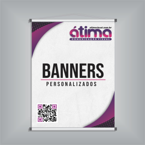 Banner C/ Impressão Digital Tam. Personalizado Lona 440gr. Personalizado 4x0  Madeira, Ponteira e Cordinha Banner vai pronto para pendurar com ponteiras brancas e cordinha.